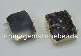 NGC120 30*40mm - 35*45mm rectangle druzy amethyst connectors