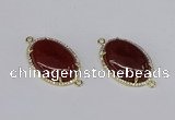 NGC1204 22*30mm oval agate gemstone connectors wholesale