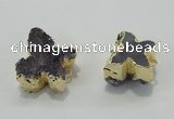 NGC121 20*25mm - 25*35mm butterfly druzy amethyst connectors