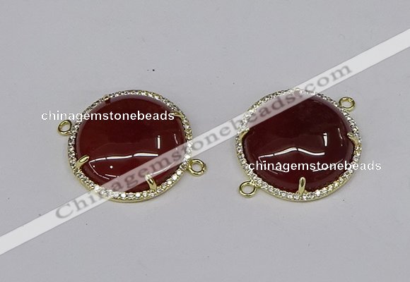 NGC1215 30mm flat round agate gemstone connectors wholesale