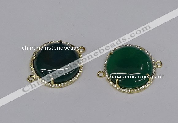 NGC1217 30mm flat round agate gemstone connectors wholesale