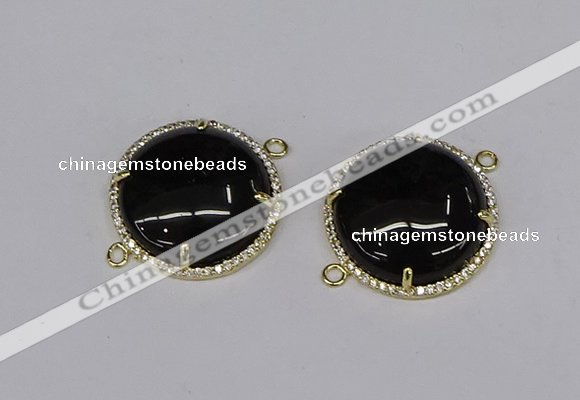 NGC1219 30mm flat round agate gemstone connectors wholesale