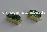 NGC1226 10*14mm - 12*16mm rectangle druzy agate connectors