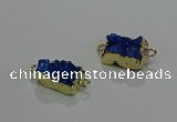 NGC1227 10*14mm - 12*16mm rectangle druzy agate gemstone connectors