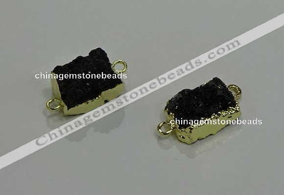 NGC1228 10*14mm - 12*16mm rectangle druzy agate gemstone connectors