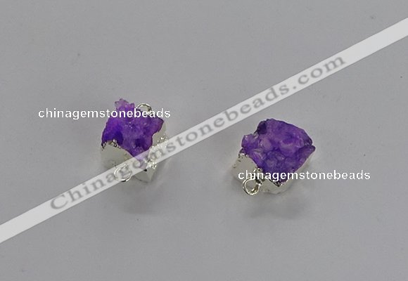 NGC1243 10*12mm - 14*15mm freefrom druzy agate connectors wholesale