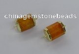 NGC1261 15*20mm faceted tube agate gemstone connectors wholesale