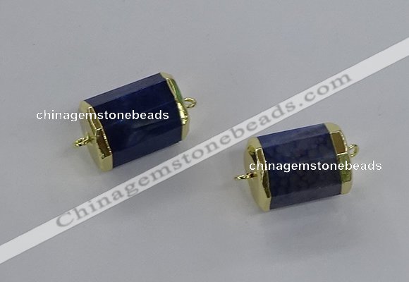 NGC1266 15*20mm faceted tube agate gemstone connectors wholesale