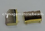 NGC1270 25*40mm - 30*42mm freeform druzy agate connectors