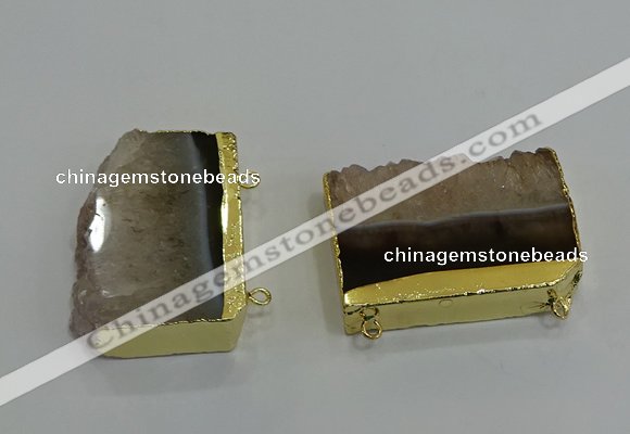 NGC1270 25*40mm - 30*42mm freeform druzy agate connectors