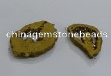 NGC1273 25*30mm - 30*40mm freeform plated druzy agate connectors