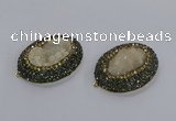 NGC1278 35*45mm oval druzy agate connectors wholesale