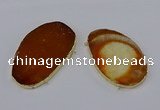 NGC1280 45*75mm - 55*80mm freeform agate gemstone connectors