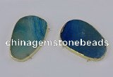 NGC1283 45*75mm - 55*80mm freeform agate gemstone connectors