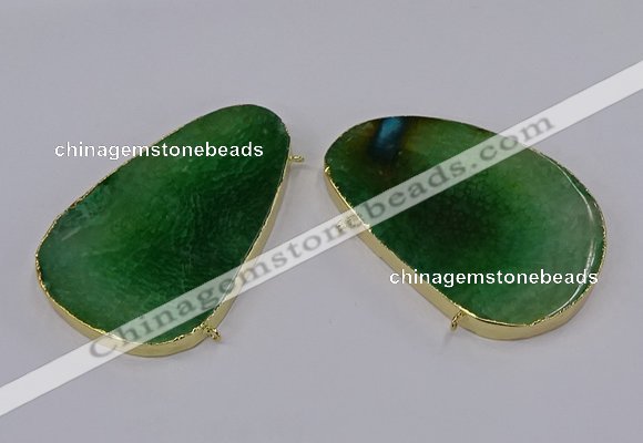 NGC1284 45*75mm - 55*80mm freeform agate gemstone connectors