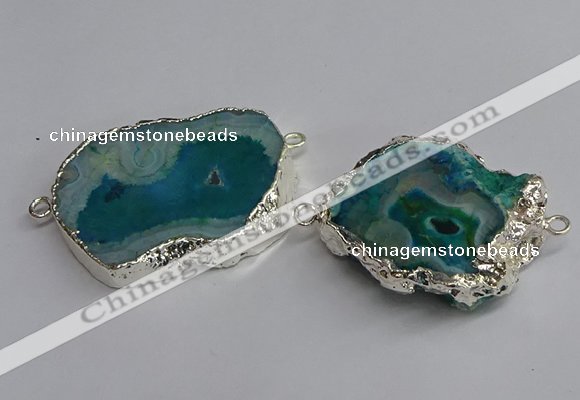 NGC1295 25*35mm - 35*45mm freeform druzy agate connectors