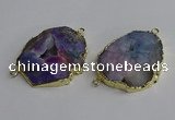 NGC1302 25*35mm - 35*45mm freeform druzy agate connectors