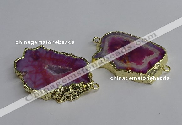 NGC1303 25*35mm - 35*45mm freeform druzy agate connectors