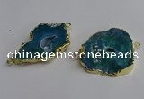 NGC1305 25*35mm - 35*45mm freeform druzy agate connectors