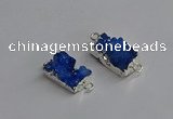 NGC1316 10*14mm - 12*16mm rectangle druzy agate connectors
