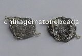 NGC1319 25*30mm - 30*35mm freeform plated druzy agate connectors