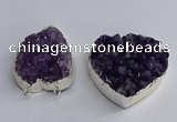 NGC1322 45*50mm - 50*60mm heart druzy amethyst connectors