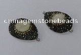 NGC1335 25*35mm teardrop druzy agate gemstone connectors