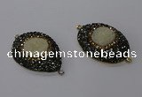 NGC1336 25*35mm oval & teardrop druzy agate gemstone connectors