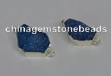 NGC1344 13*18mm - 18*25mm freeform druzy agate connectors