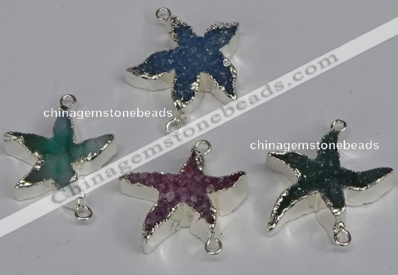 NGC1353 18*20mm - 20*22mm star druzy agate connectors