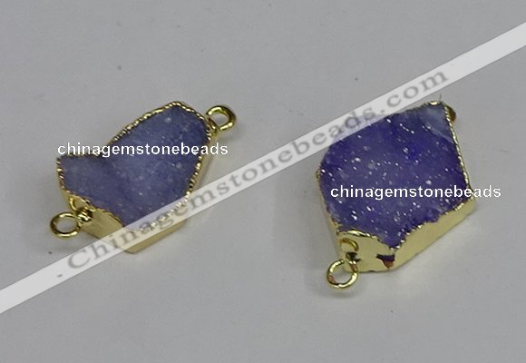 NGC1359 12*16mm - 18*25mm freeform druzy agate connectors