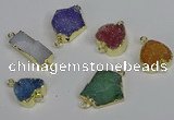 NGC1370 12*16mm - 18*25mm druzy agate connectors wholesale