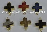 NGC1372 18*18mm - 20*20mm cross agate connectors wholesale