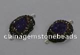 NGC1376 18*25mm freeform druzy agate gemstone connectors