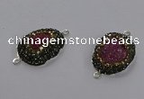 NGC1377 18*25mm freeform druzy agate gemstone connectors