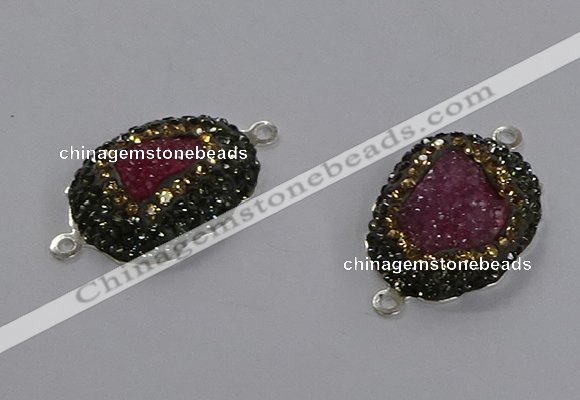 NGC1377 18*25mm freeform druzy agate gemstone connectors