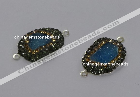 NGC1378 18*25mm freeform druzy agate gemstone connectors