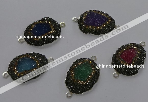 NGC1382 18*25mm freeform druzy agate gemstone connectors