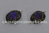 NGC1386 18*25mm freeform druzy agate connectors wholesale