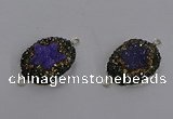 NGC1386 18*25mm freeform druzy agate connectors wholesale