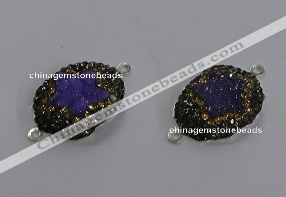 NGC1386 18*25mm freeform druzy agate connectors wholesale