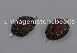 NGC1387 18*25mm freeform druzy agate connectors wholesale