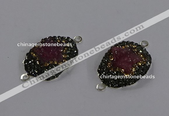 NGC1387 18*25mm freeform druzy agate connectors wholesale