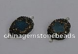 NGC1388 18*25mm freeform druzy agate connectors wholesale