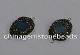 NGC1388 18*25mm freeform druzy agate connectors wholesale