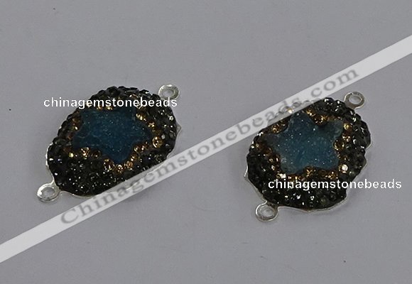 NGC1388 18*25mm freeform druzy agate connectors wholesale