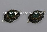 NGC1389 18*25mm freeform druzy agate connectors wholesale