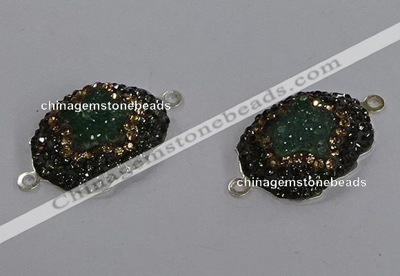 NGC1389 18*25mm freeform druzy agate connectors wholesale