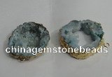 NGC139 30*40mm - 35*45mm freeform plated druzy agate connectors