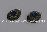 NGC1390 18*25mm freeform druzy agate connectors wholesale